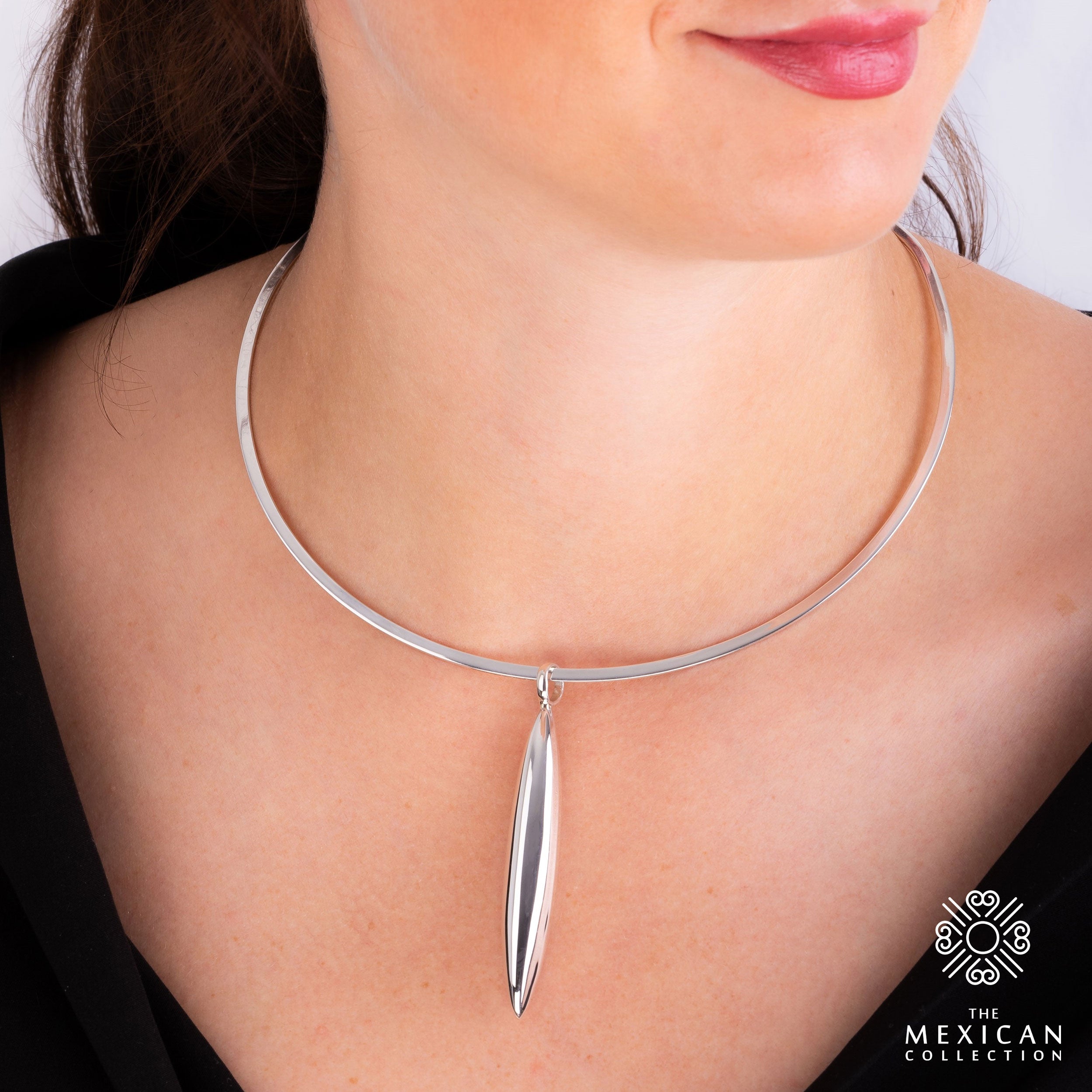 Long drop necklace deals silver