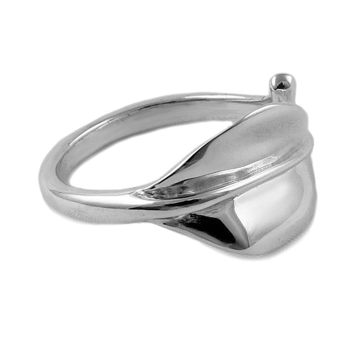 Leaf 925 Sterling Silver Adjustable Band Ring