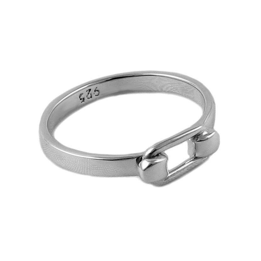 Hook and Eye 925 Sterling Silver Ring in a Gift Box