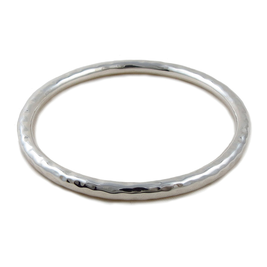 Large 925 Sterling Silver Hammered Circle Bangle