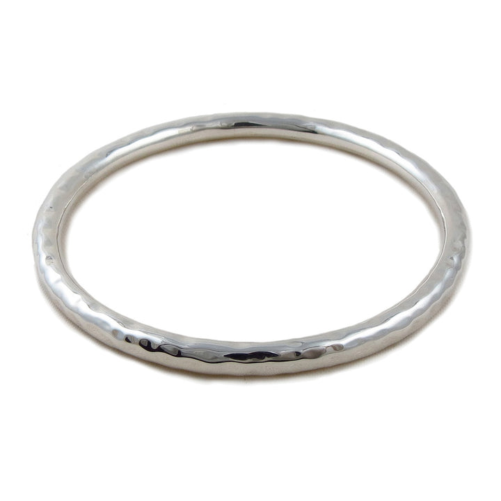 Large 925 Sterling Silver Hammered Circle Bangle