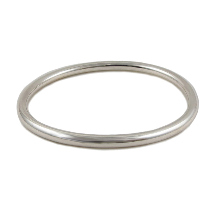 Hallmarked Sterling 925 Silver Polished Oval Bangle