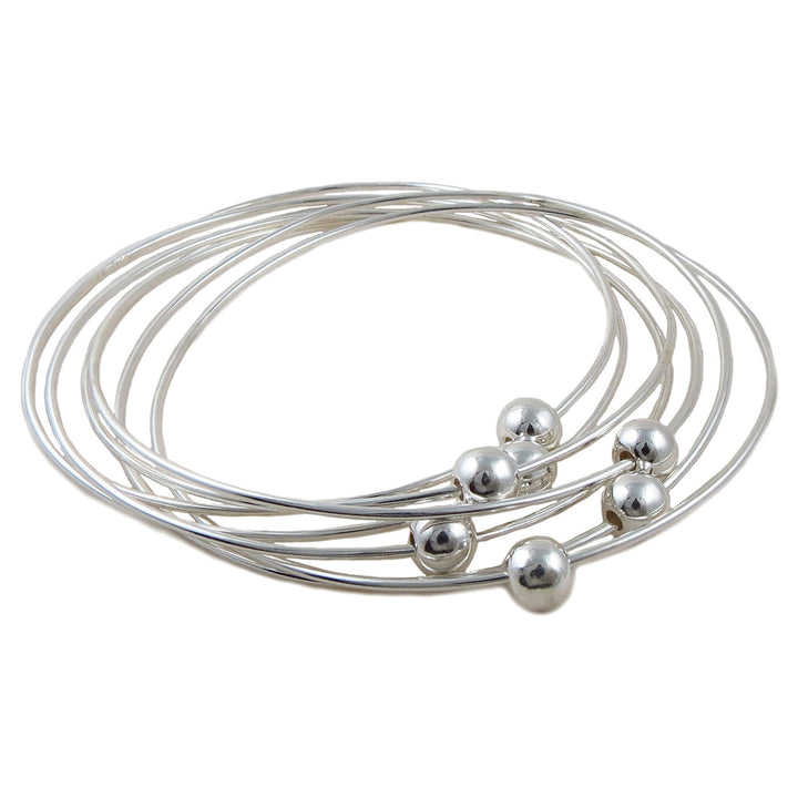 Large Sterling Silver Weekly Stacker Bangle
