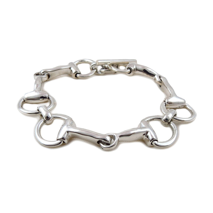 Chunky Sterling Silver Horse Snaffle Bit Bracelet for Women