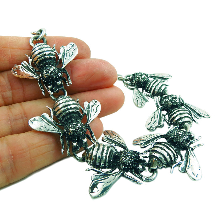 Mexican Artisan 925 Sterling Silver Bee Bracelet