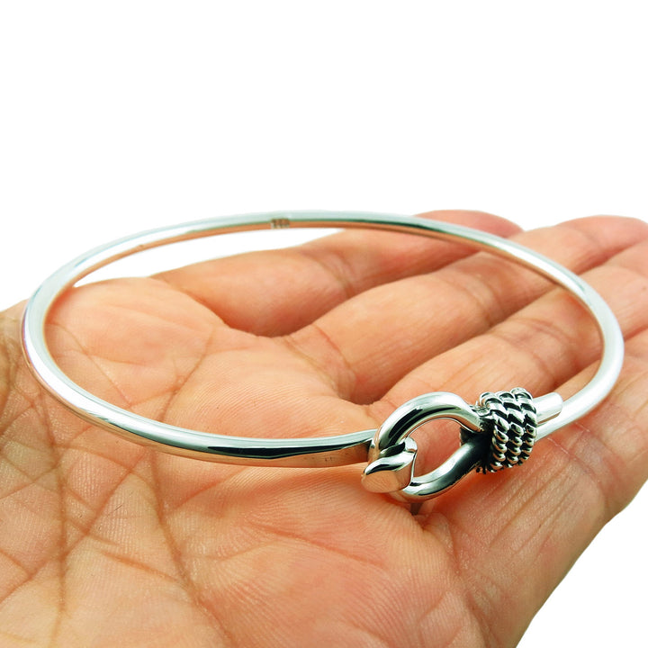Front Hook Sterling silver Rope Bracelet