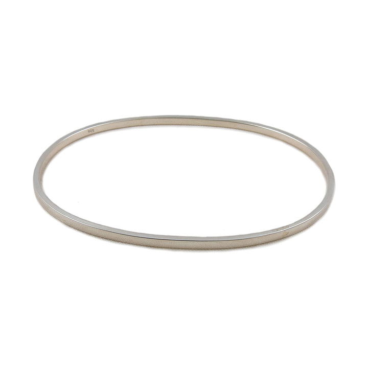 Hallmarked Solid 925 Sterling Silver Oval Bangle