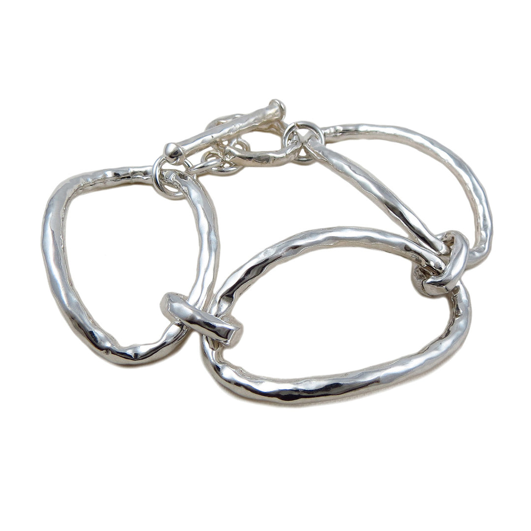 925 Sterling Silver Hammered Chain Bracelet