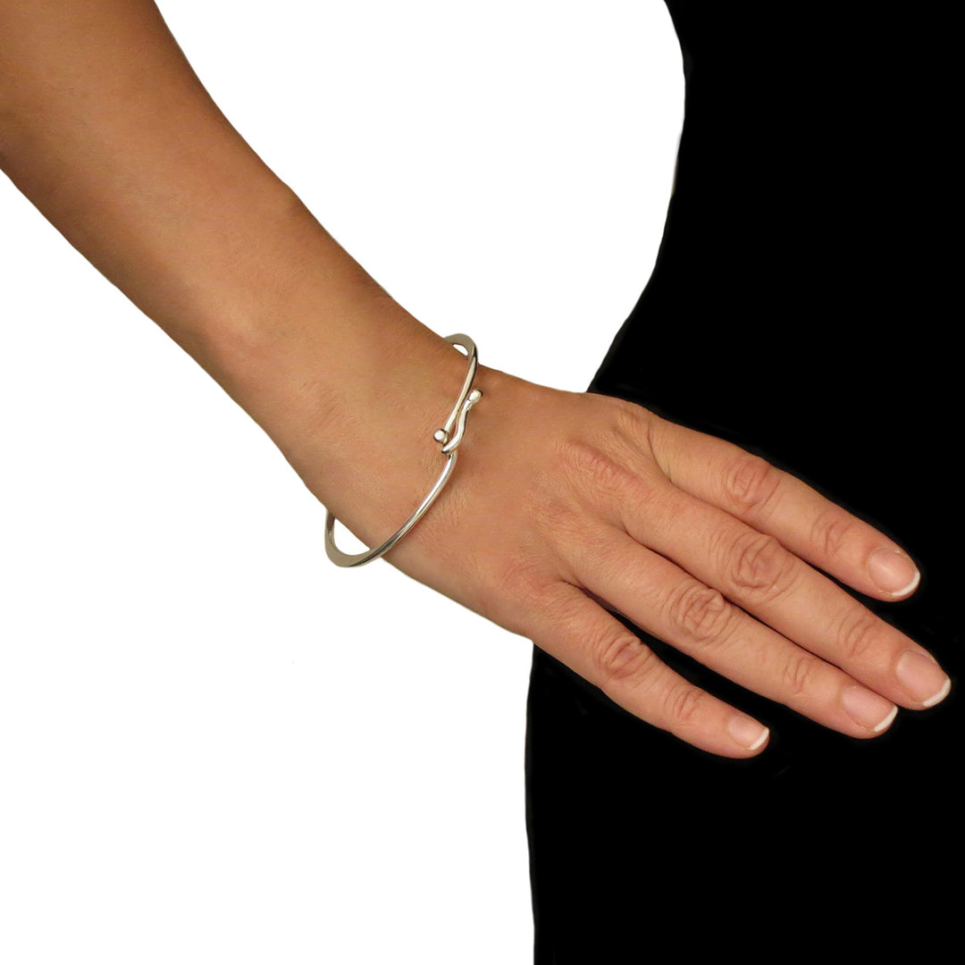 Hallmarked Solid 925 Sterling Silver Hook and Eye Bracelet – The