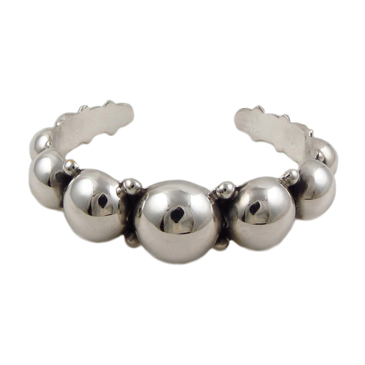 Ball Bead 925 Sterling Silver Bracelet Cuff