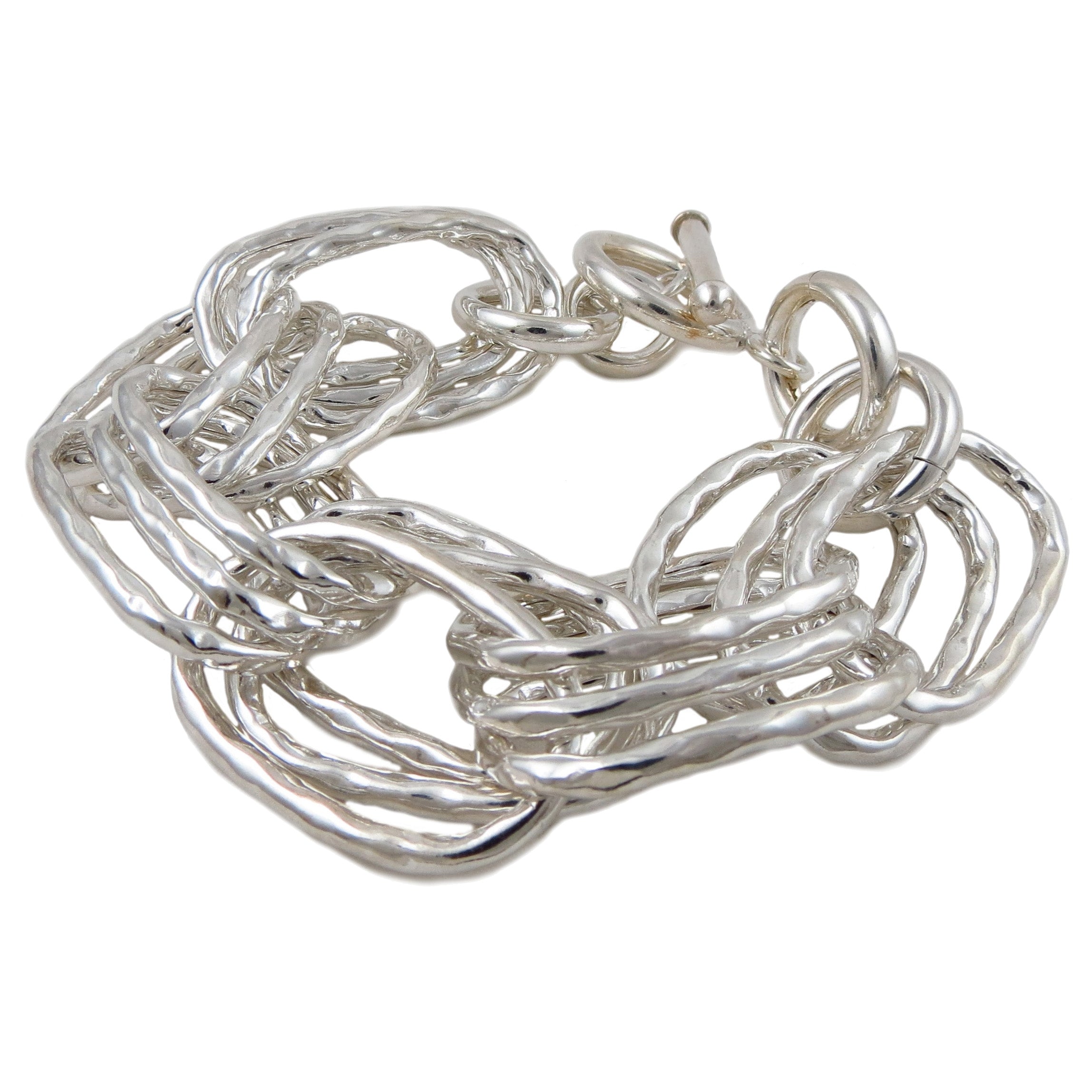 925 Sterling Silver Rhodium Plated Double Chain Adjustable Link Bracel –  Carlton London Online