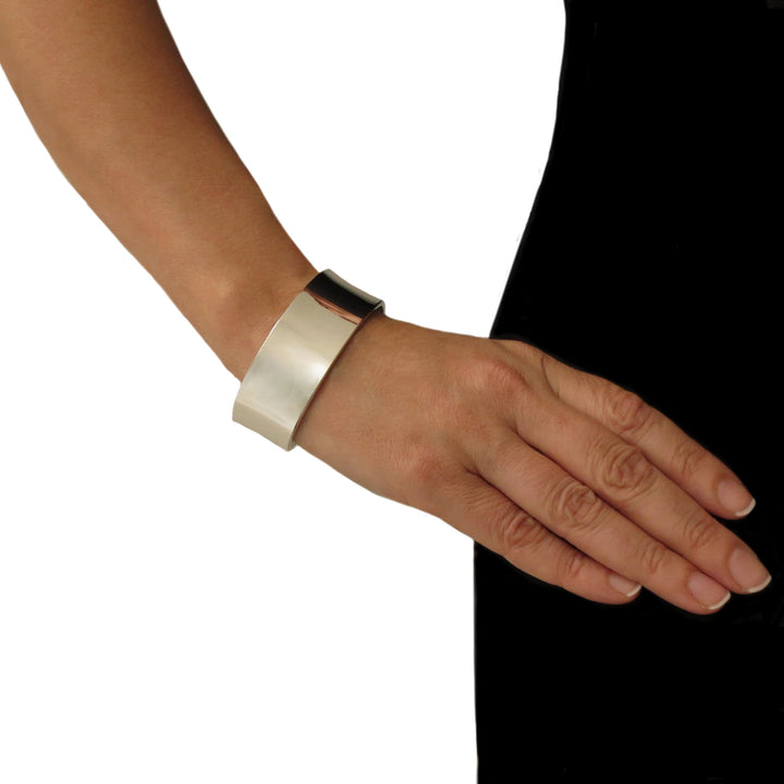 Handmade Large Sterling Silver Polished Bracelet Cuff