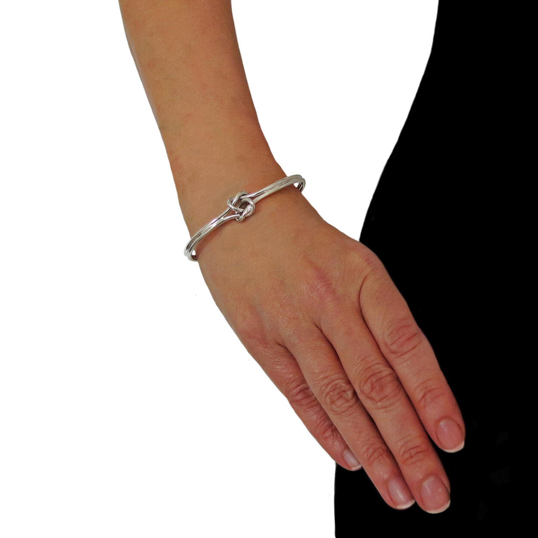 Hallmarked Double Love Knot 925 Sterling Silver Bracelet