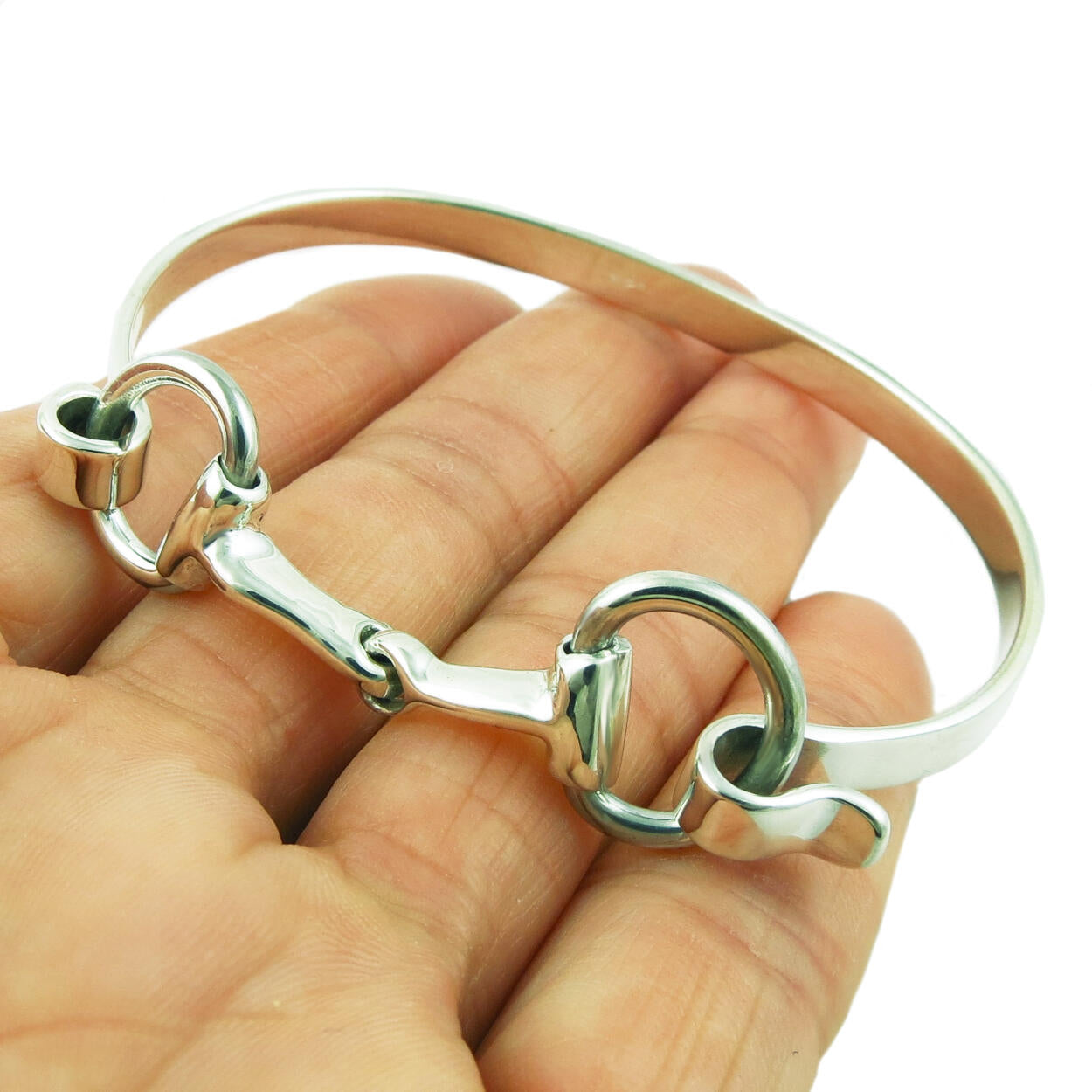 Sterling Silver & Bronze Snaffle-Bit Style Equestrian Bracelet