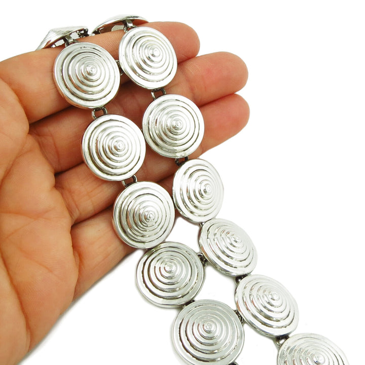 Maria Belen Taxco Designer Sterling Silver Deco Cone Bracelet