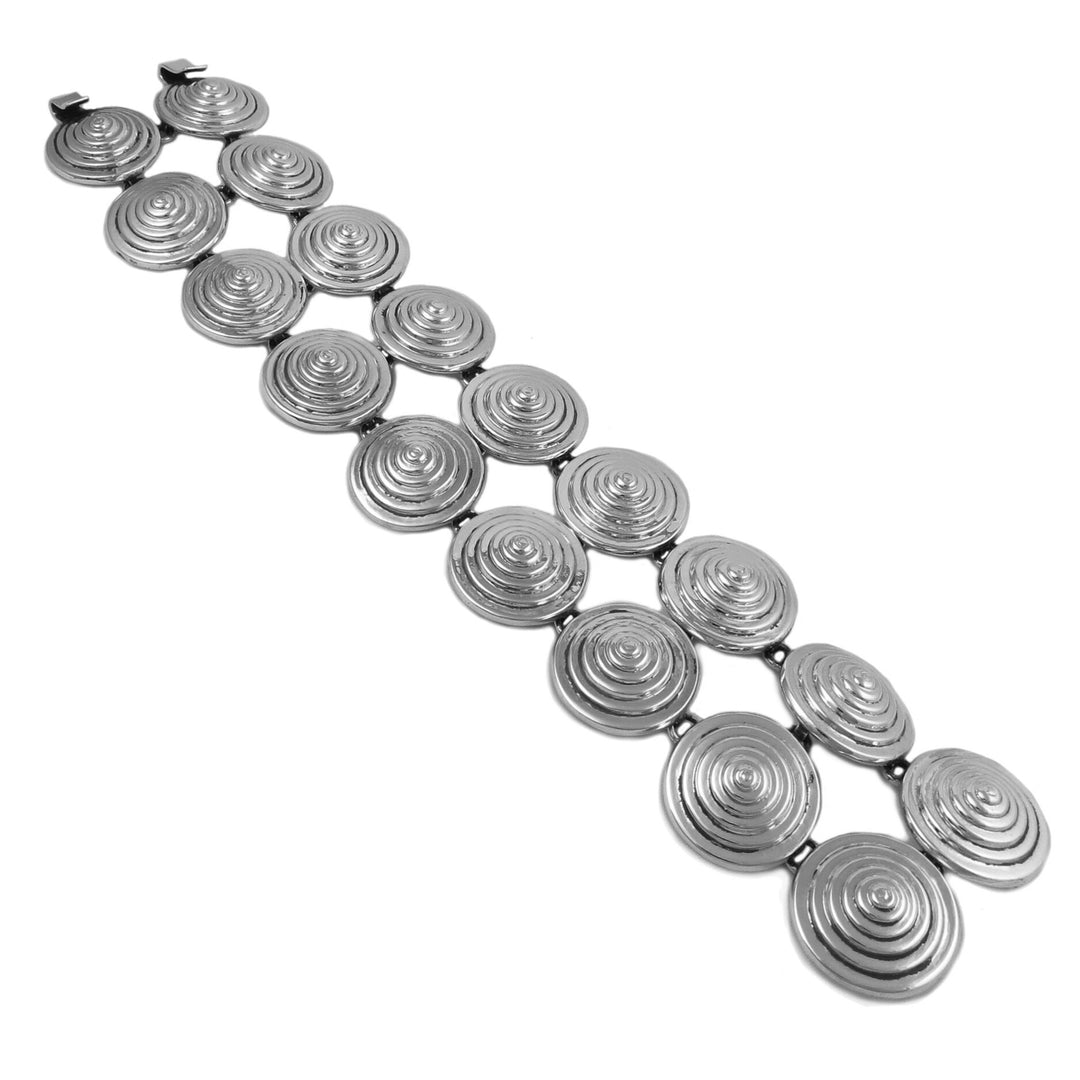 Maria Belen Taxco Designer Sterling Silver Deco Cone Bracelet