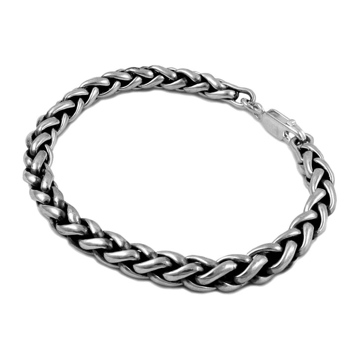 Hallmarked Sterling Silver Chunky Braid Chain Bracelet