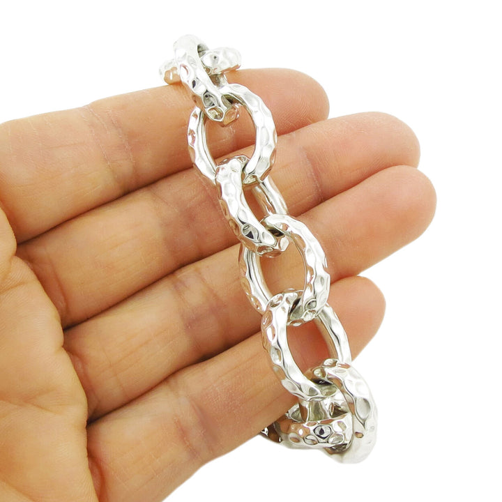 Chunky Sterling Silver Curb Chain Bracelet