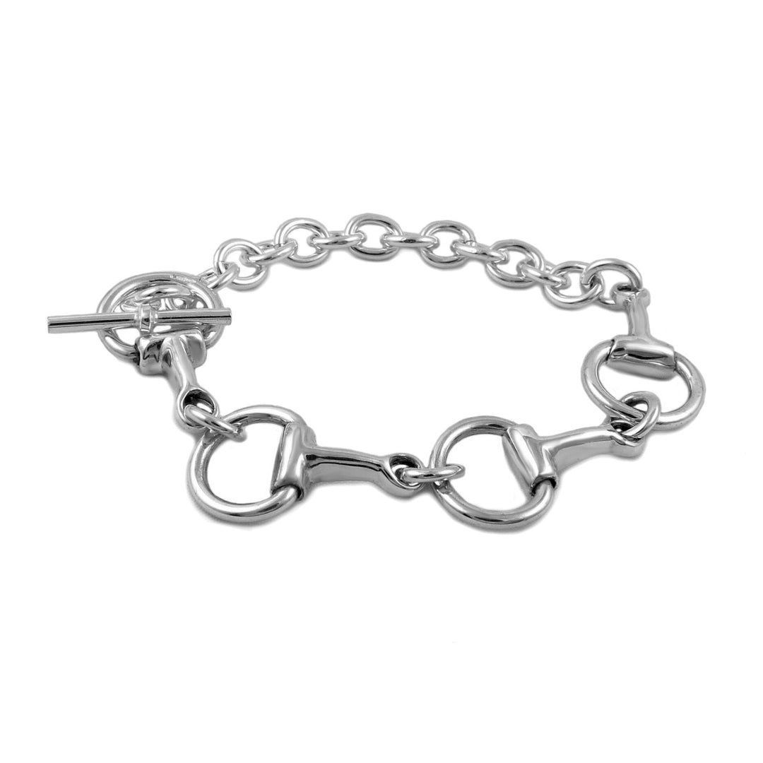 Horse Snafflebit Hallmarked Solid 925 Sterling Silver Chain Bracelet