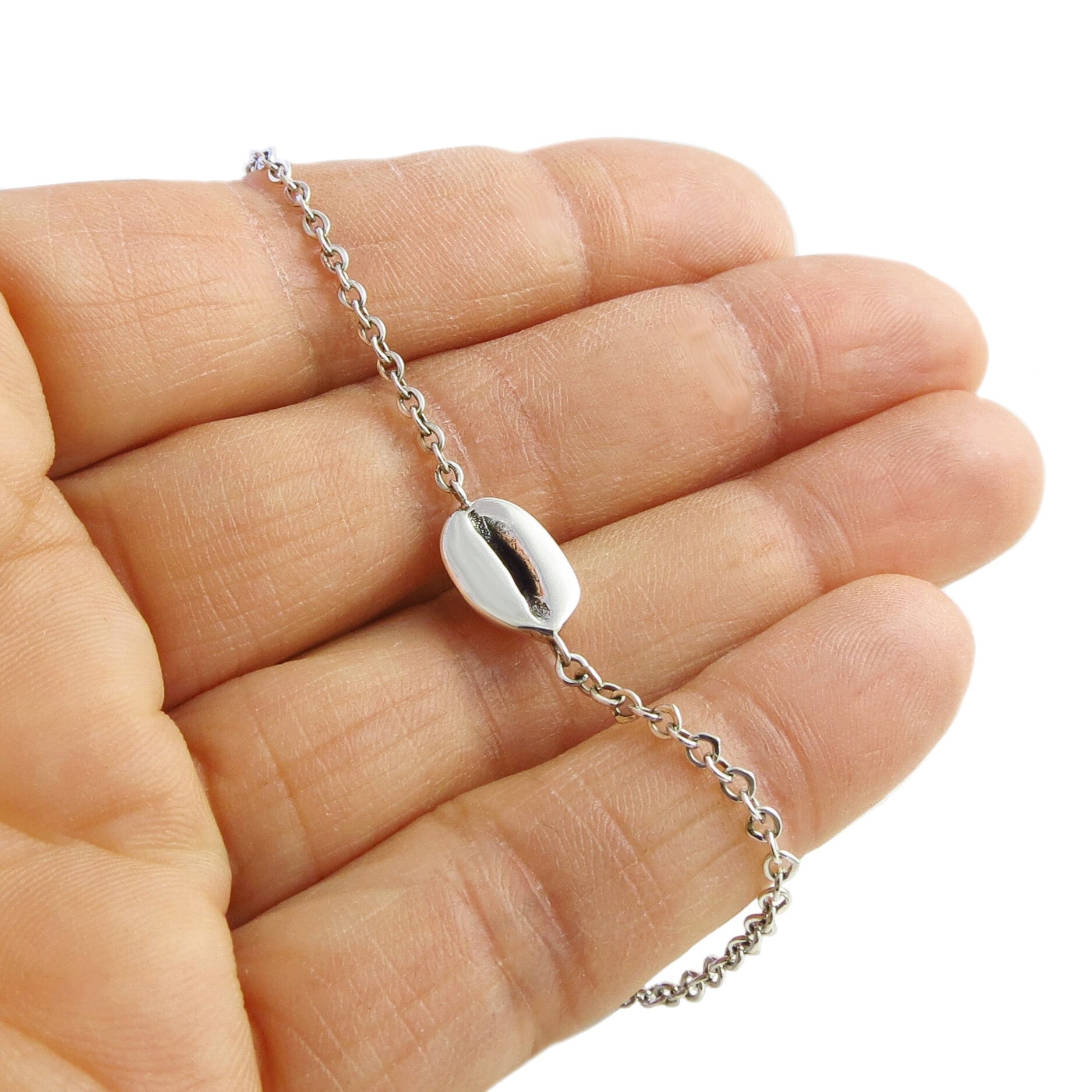 Sterling Silver Cocoa Bean Bracelet for Coffee Lovers