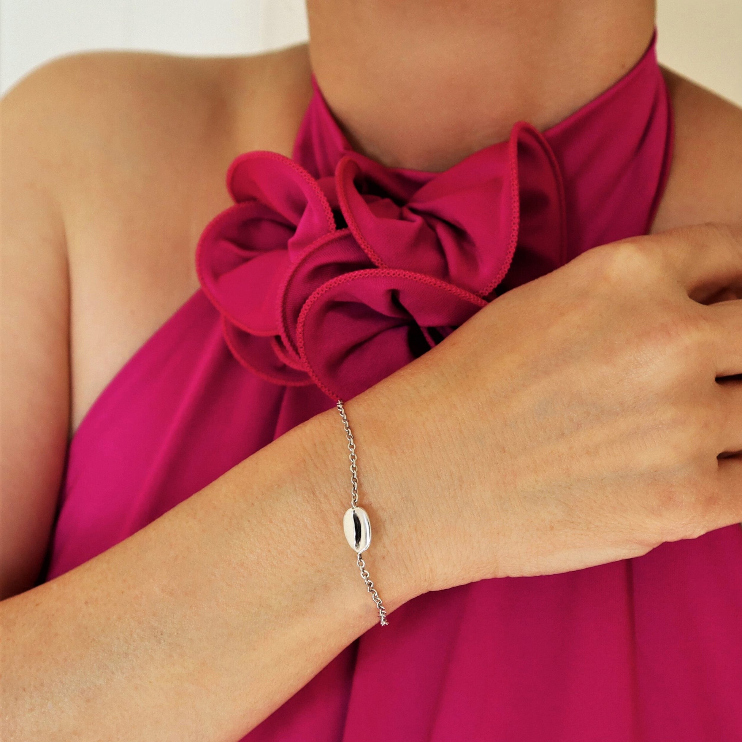 Sterling Silver Cocoa Bean Bracelet for Coffee Lovers