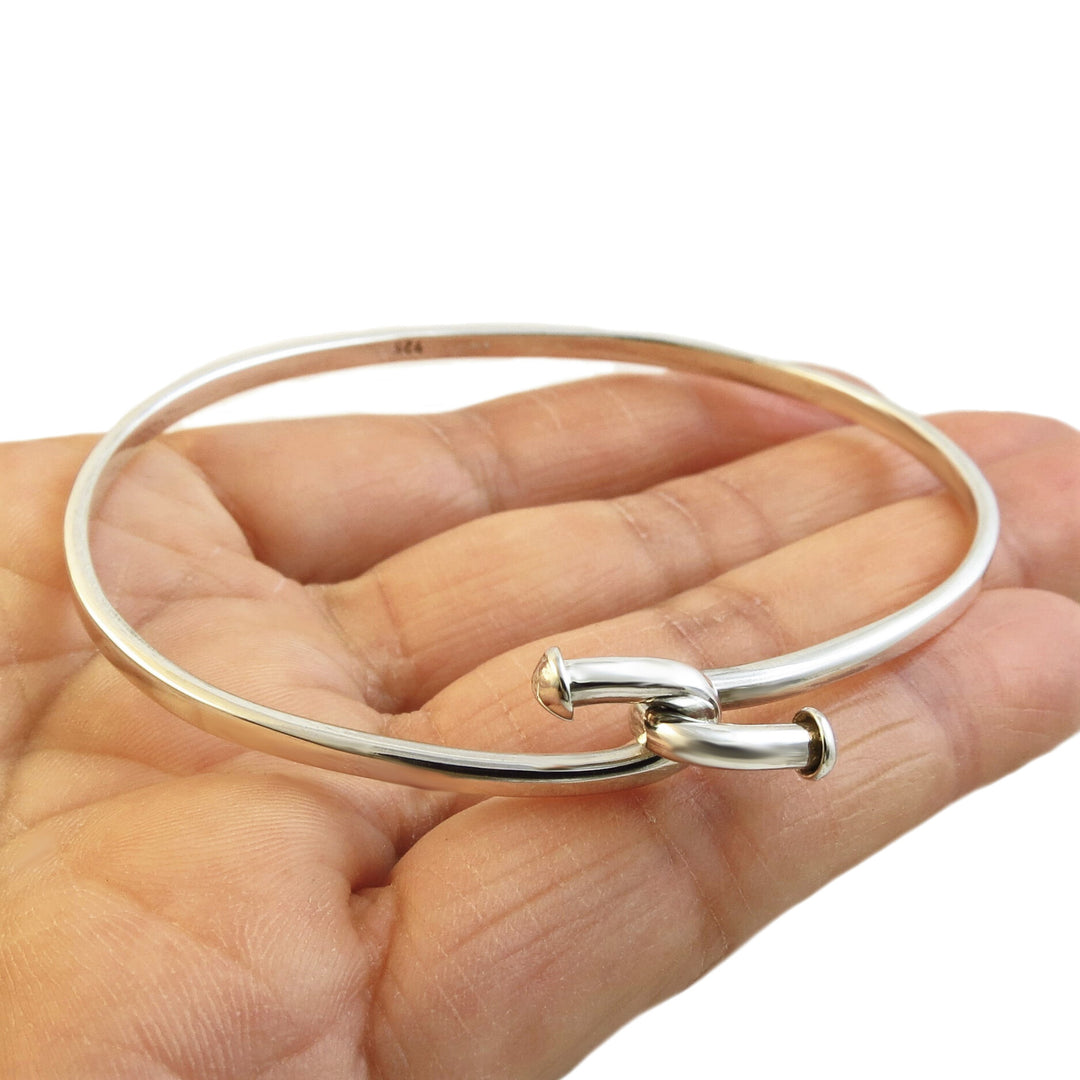 Front Hook Sterling Silver Bracelet Cuff Gift Boxed
