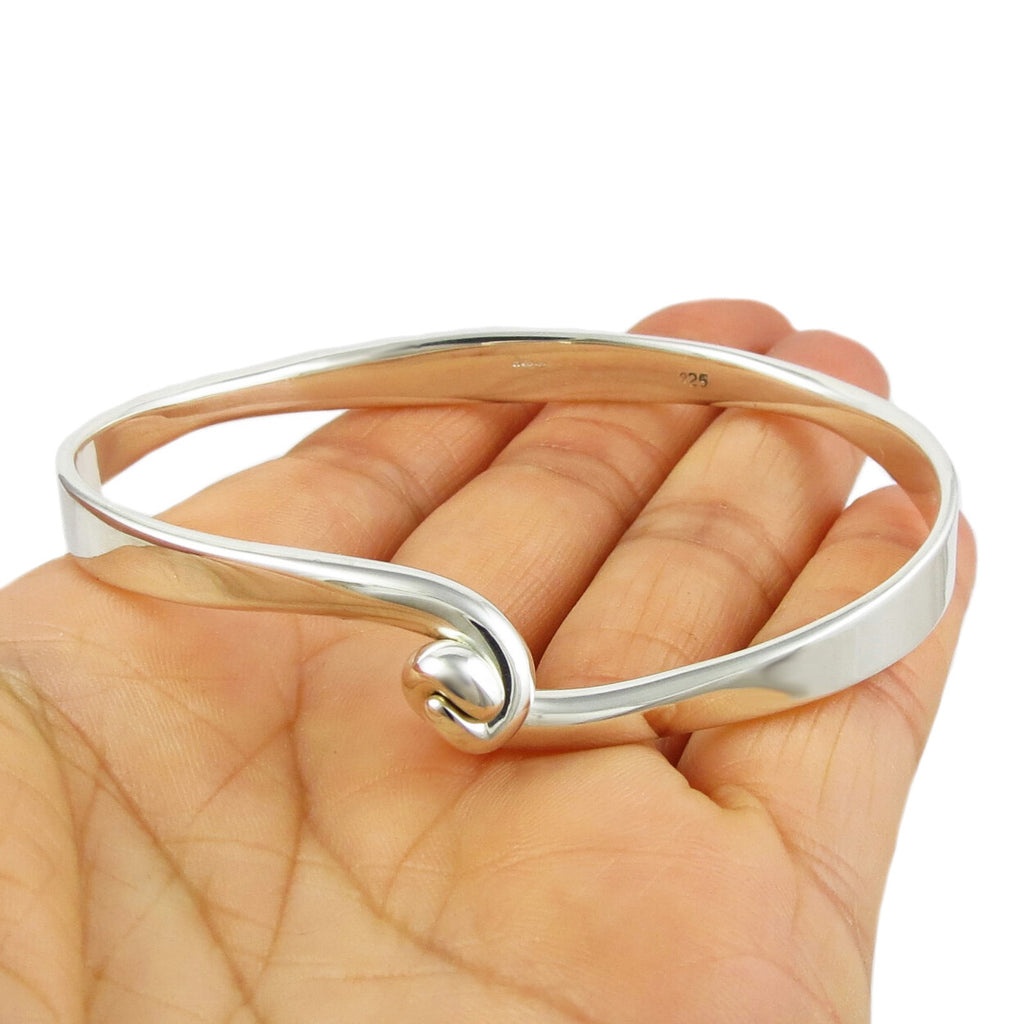 Front Hook Solid 925 Sterling Silver Bracelet Bangle – The Mexican  Collection