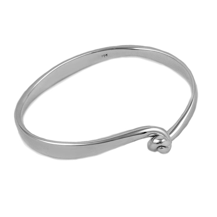 Front Hook Solid 925 Sterling Silver Bracelet Bangle