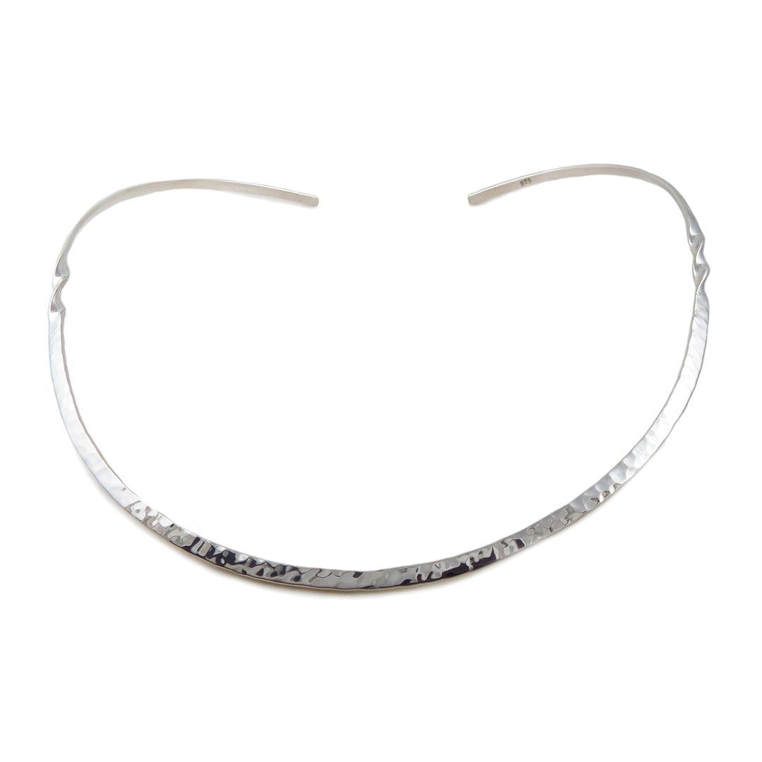 Silver Choker Necklace 925 Sterling Twisted Torc