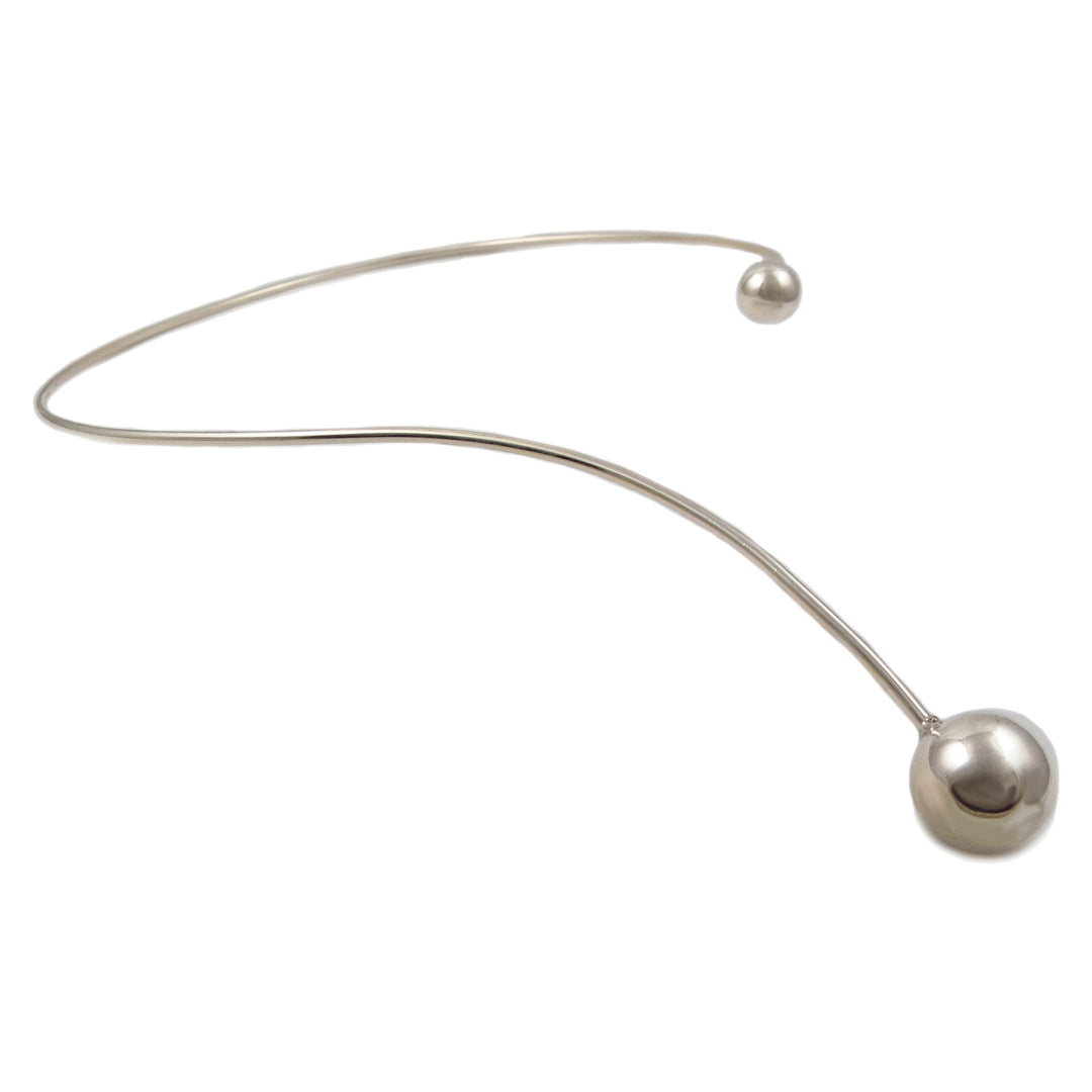 Hallmarked 925 Sterling Silver Choker Ball Bead Torc