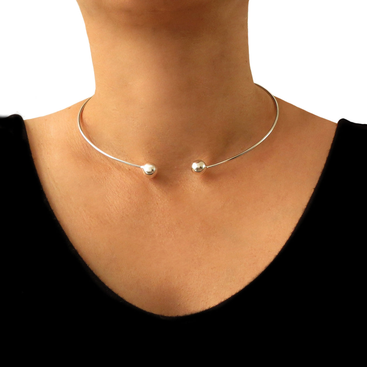 Silver hot sale choker jewellery