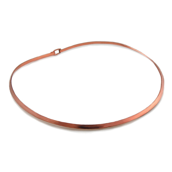 Solid Polished Copper Choker Necklace Torc