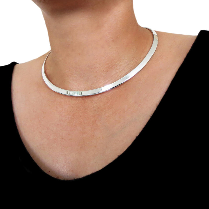 Solid Sterling Silver Choker Torc