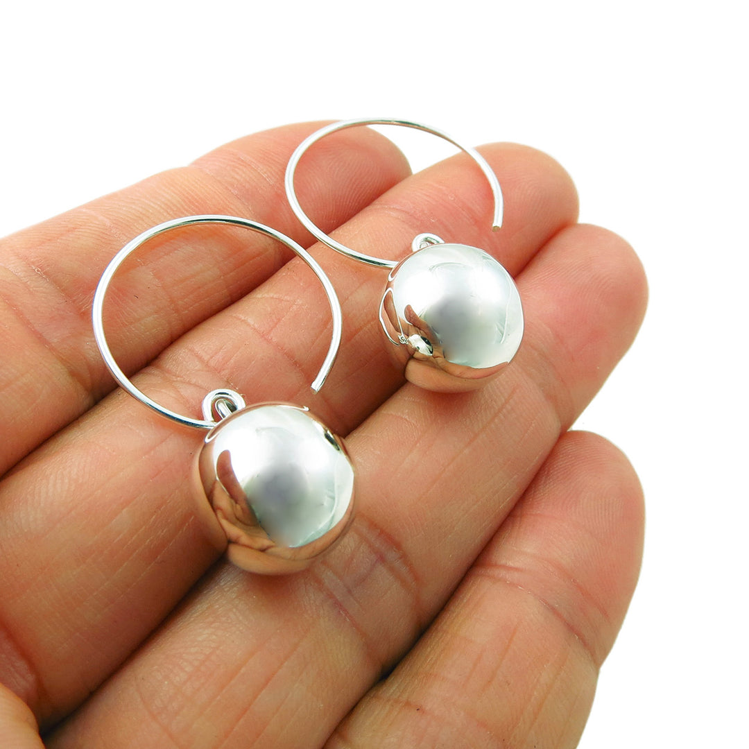 Sterling 925 Silver Ball Bead Drop Earrings Gift Boxed
