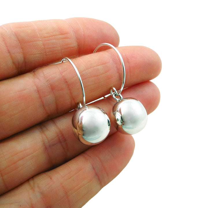 Sterling 925 Silver Ball Bead Drop Earrings Gift Boxed