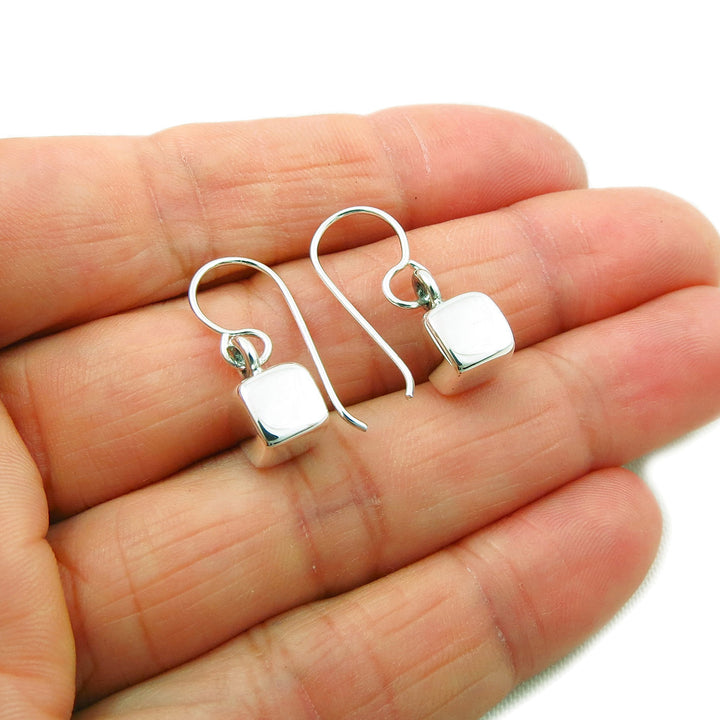 Square Cube 925 Sterling Silver Earrings