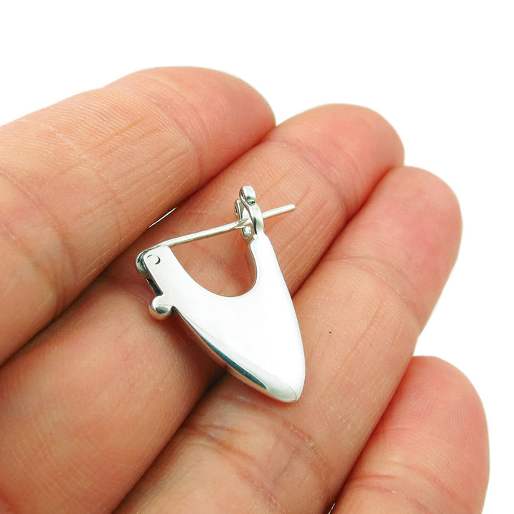 Triangle Solid 925 Sterling Silver Designer Drop Earrings