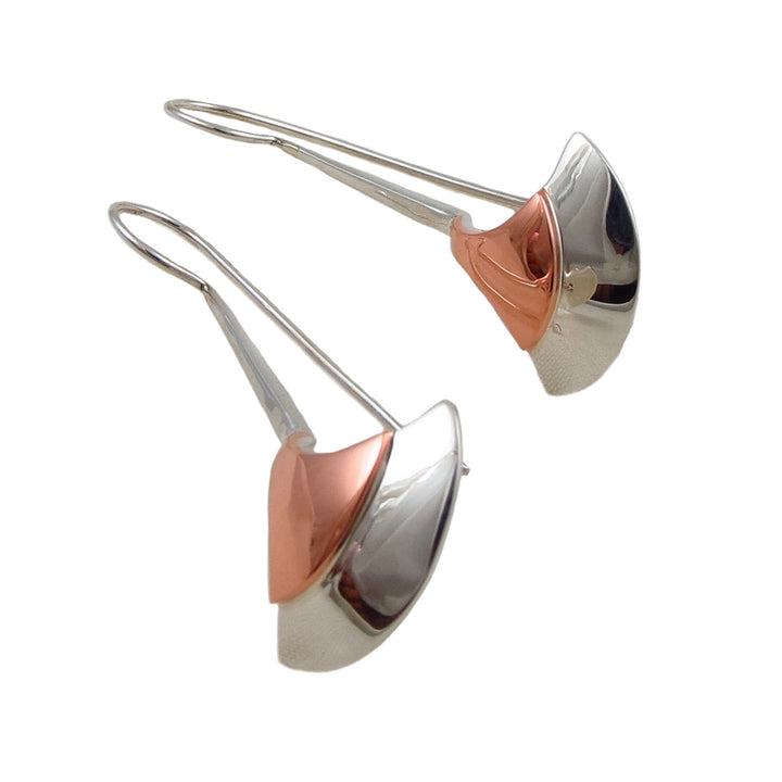 Long 925 Silver and Copper Threader Earrings