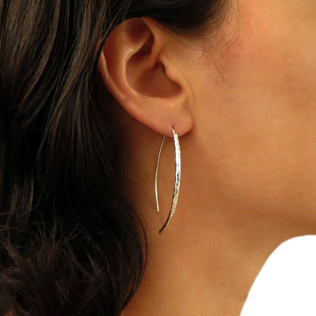Solid 925 Silver Threader Pull Through Stick Earrings