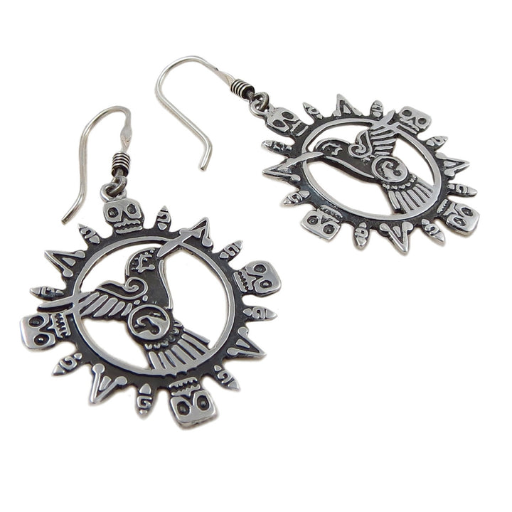 Mexican Aztec Hummingbird 925 Silver Earrings