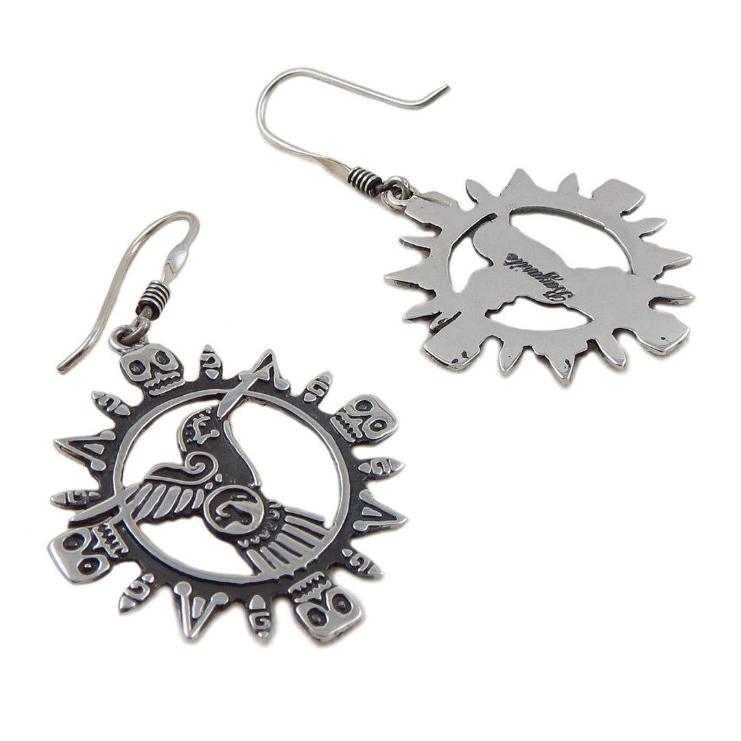 Mexican Aztec Hummingbird 925 Silver Earrings