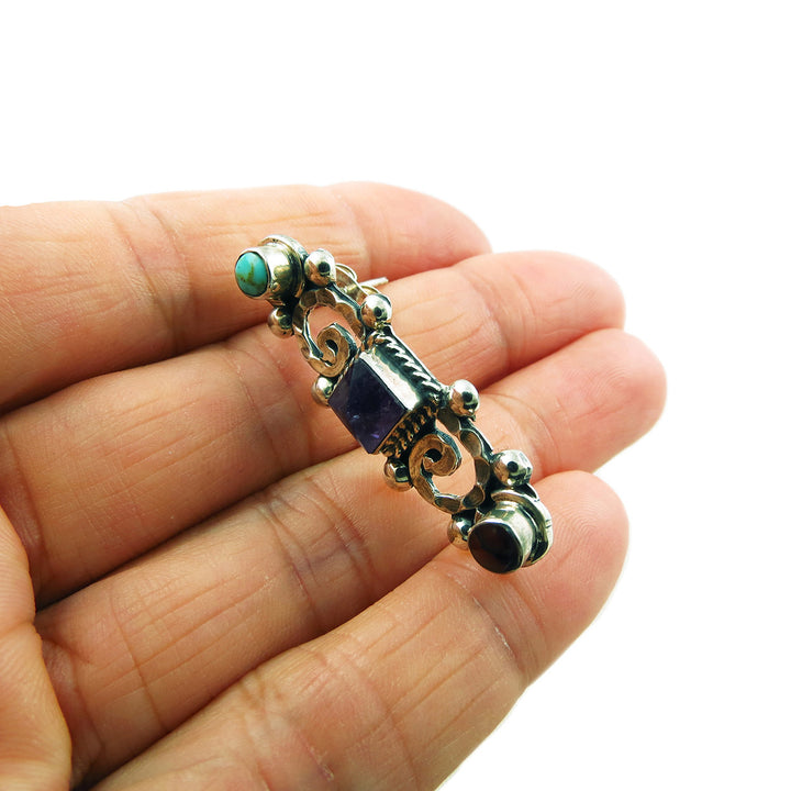 Taxco 925 Sterling Silver Matl Inspired Drop Earrings in a Gift Box