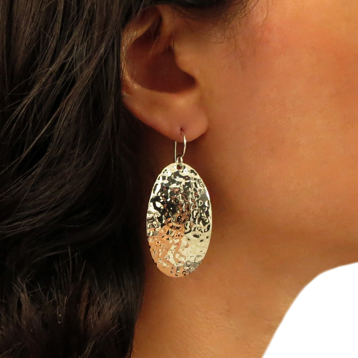 Metallic earring on sale