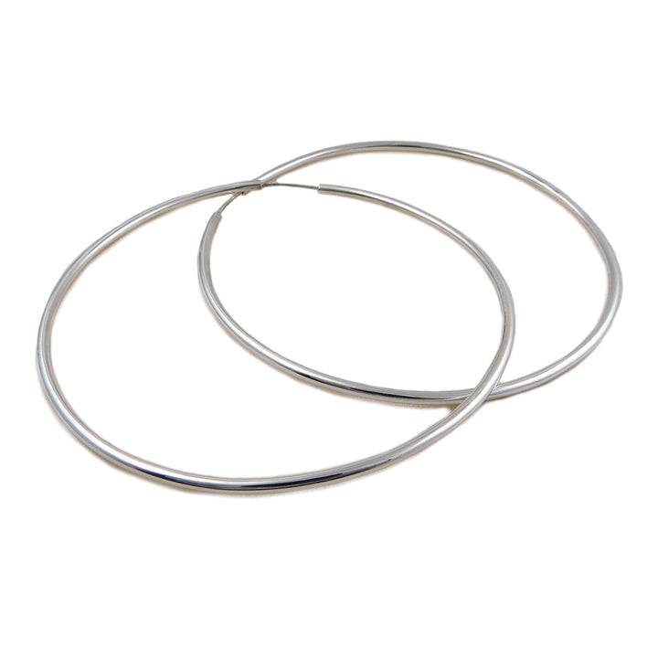 Large Hoops 925 Silver Circle Drop Earrings