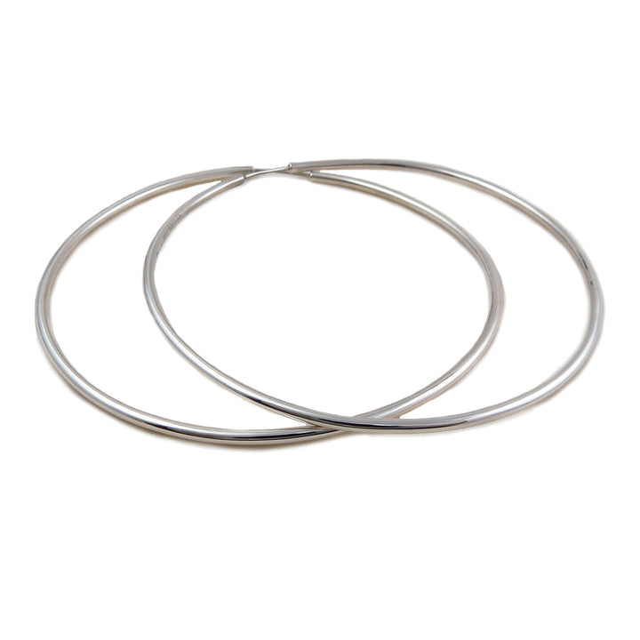 Large Hoops 925 Silver Circle Drop Earrings