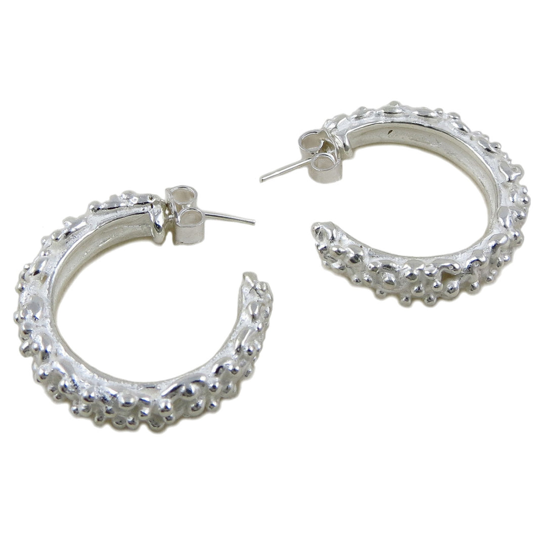 Heavy Sterling Silver Circle Hoop Earrings
