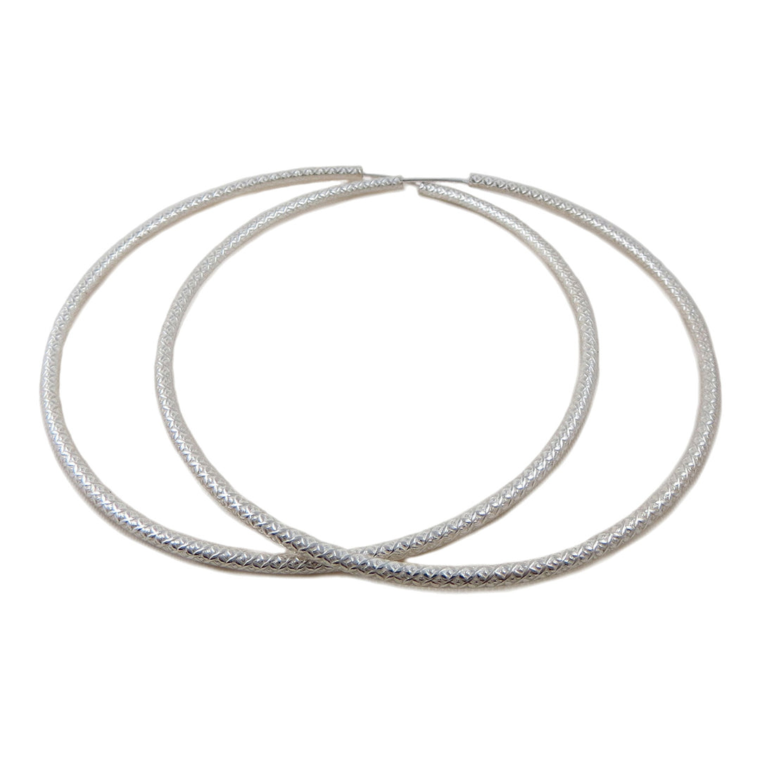 Large Hoops 925 Silver Circle Statement Earrings for Women
