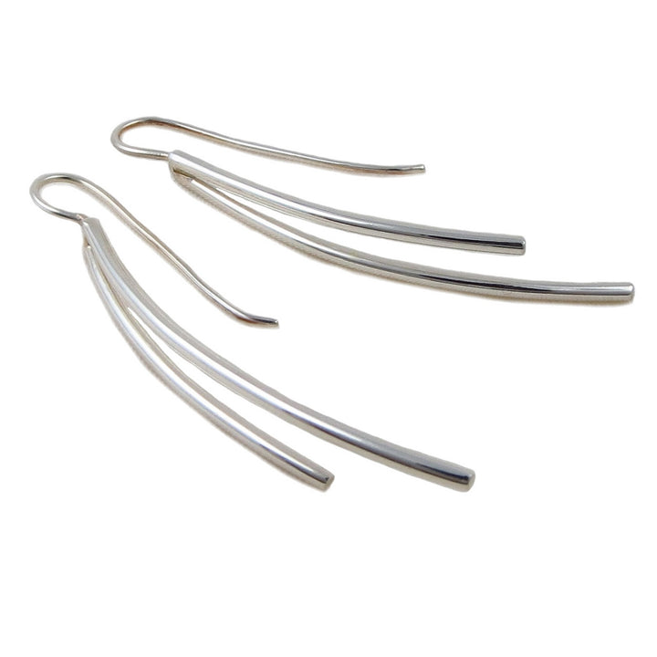 Long Threader 925 Silver Double Stick Drop Earrings