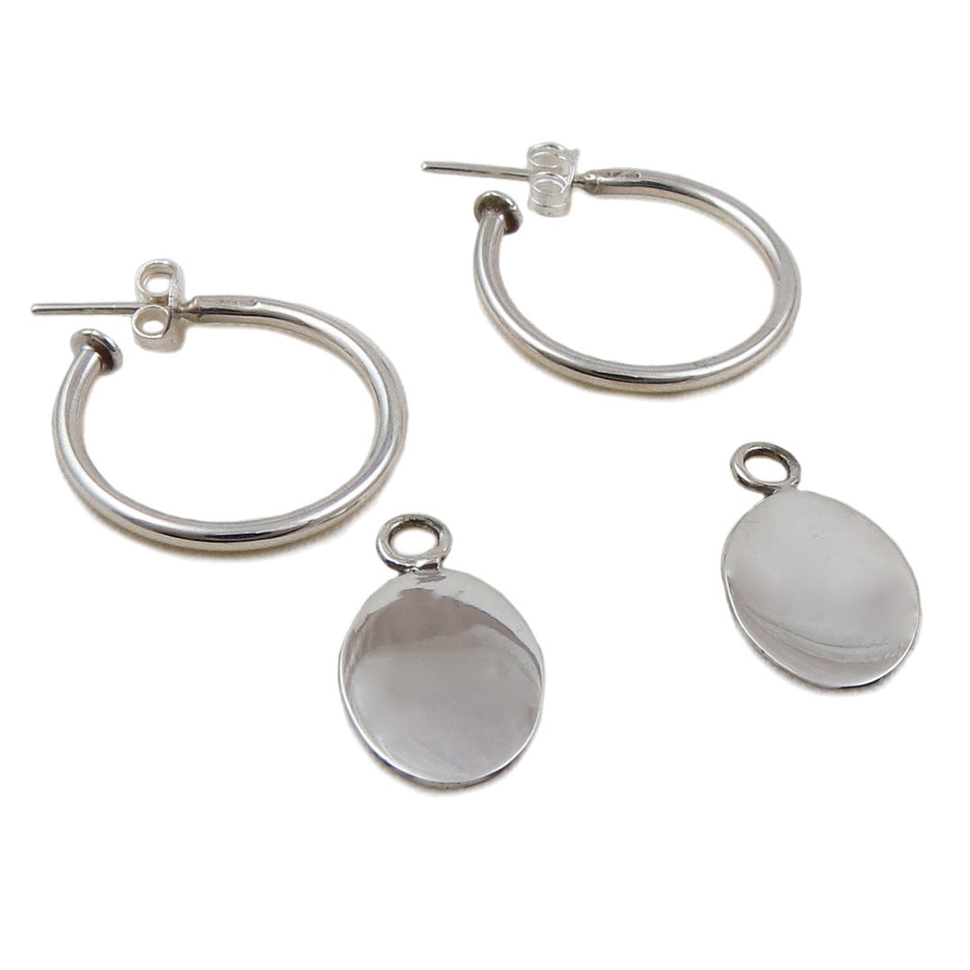 Three Way Hoops 925 Silver Circle Drop Earrings