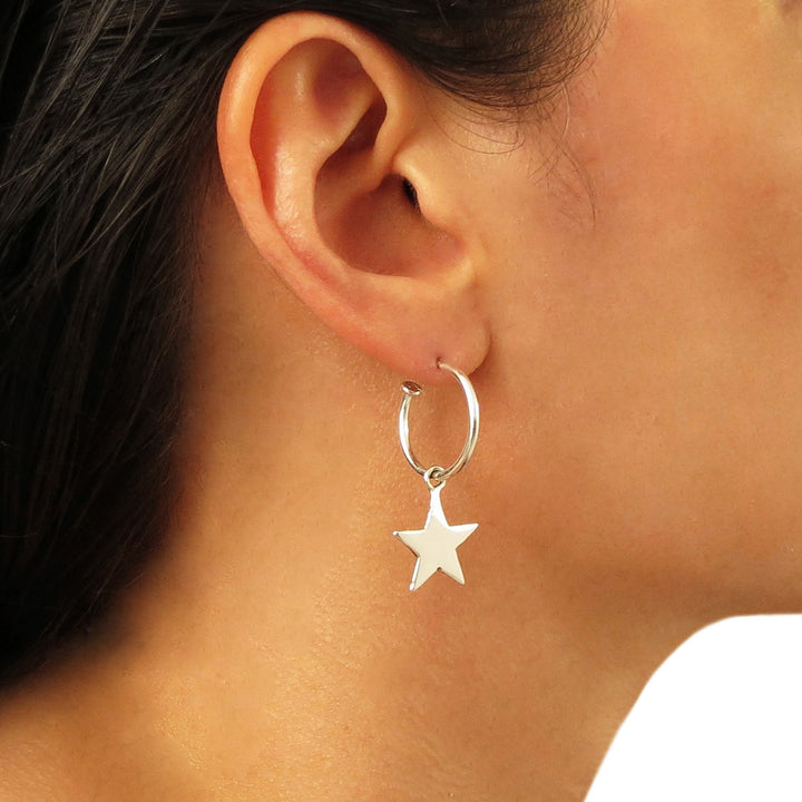 Celestial Star 3 Way Hoop 925 Silver Circle Earrings